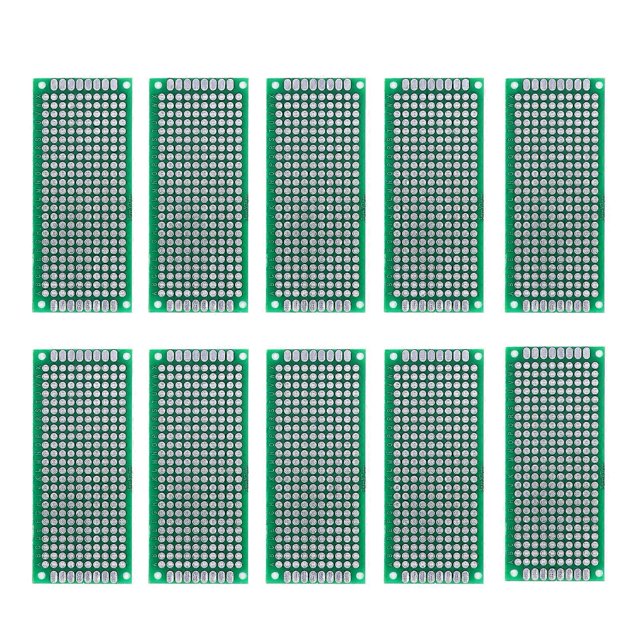 10Pcs DIY Prototype Board Universal Double Sided Boards Kit for Engineers Technicians 3cmx7cm