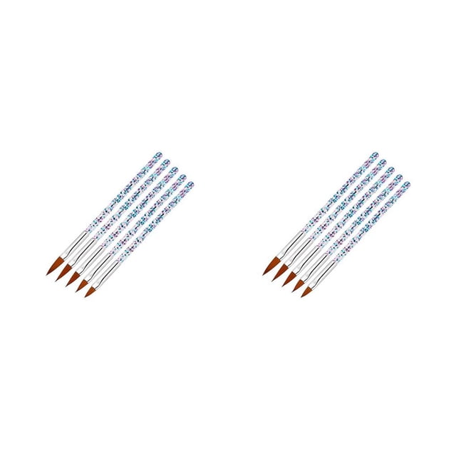 Guardurnaity Pack of 5 Nail Art Pens Glitter Accessory DIY Brushes Tools Kit Acrylic Painting Manicure for Household Professional Salon 2piezas