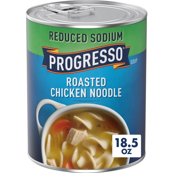 Progresso Reduced Sodium Canned Soup, Roasted Chicken Noodle Soup, 18.5 oz