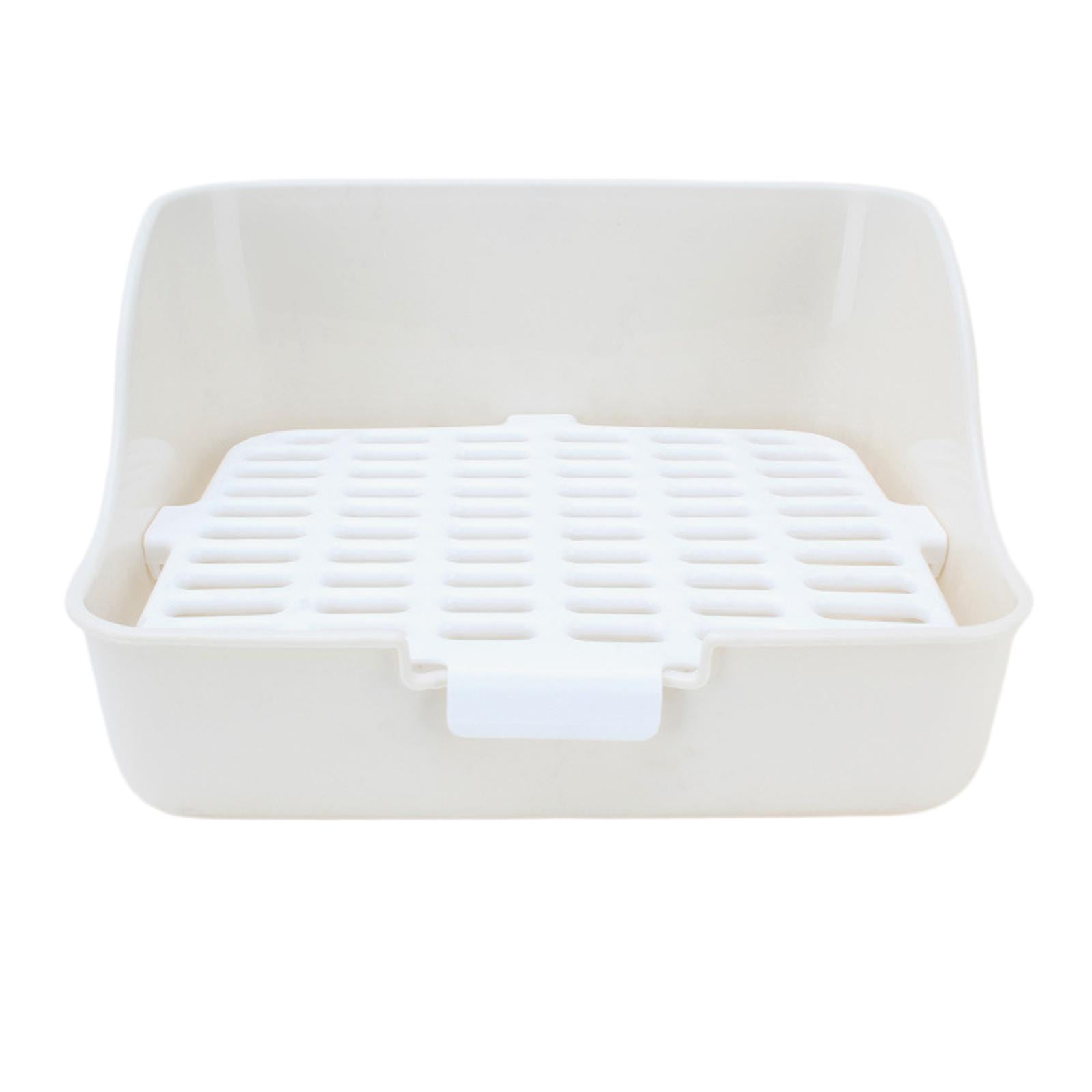 Small Animal Rabbit Toilet Tray, Bedding Cage Cleaning Tool Gray 11x11x8in