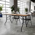 thumbnail image 4 of Bowery Hill 72" Rectangular Wood Folding Banquet Table, 4 of 9