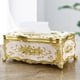 thumbnail image 5 of Estuche para guardar pañuelos, dispensador de pañuelos, servilletero, decorativo para baño Dorado, 5 of 9