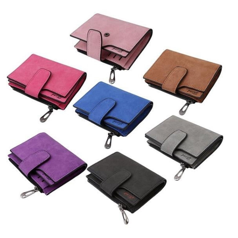Fashion Women's Compact Leather Wallet with Coin Purse, Card