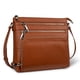thumbnail image 1 of Bandolera con cartera RFID de piel auténtica suave, color coñac, 1 of 7