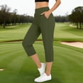 thumbnail image 2 of Womens Golf Capris Pants Stretch Lightweight Pull-on Work Capri Pant Tummy Control Cropped Pant with Pockets, 2 of 8