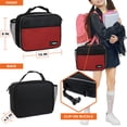 thumbnail image 4 of OPUX Insulated Lunch Bag Kids, Lunch Box for School Boy Girl, Leakproof Small Reusable Compact Soft Mini Cooler Bag, Toddler Small Lunch Boxes Kit Pail with Front Side Pockets (Red), 4 of 8