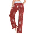 thumbnail image 6 of Women's Long Sleep Pants Home Pants Sleep Pants Wide-Leg Pants Design Elastic Fabric Casual Pants M White Snowflakes and Stars, 6 of 7