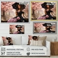 thumbnail image 4 of Designart "Victorian Woman with Umbrella in Pink and Black IV" Fashion Framed Wall Art Decor - Glam Pink Woman Victorian Entryway Framed Wall Art Print, 4 of 6