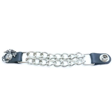 Daniel Smart Motorcycle Vest Extender - Silver Double Chain Biker Vest Extender with Butterfly Design & Snap Button 1-PCS