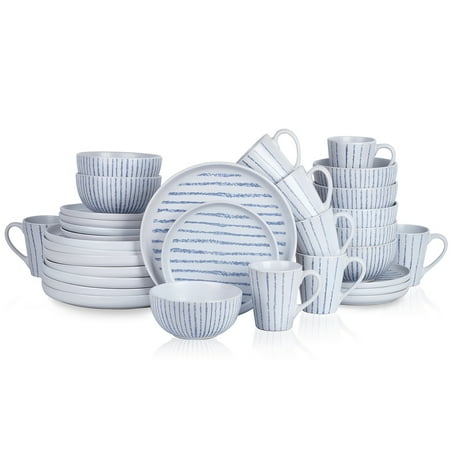 

Stone + Lain Nova Stoneware Collection Dinnerware Set 32-Piece Service for 8 Blue