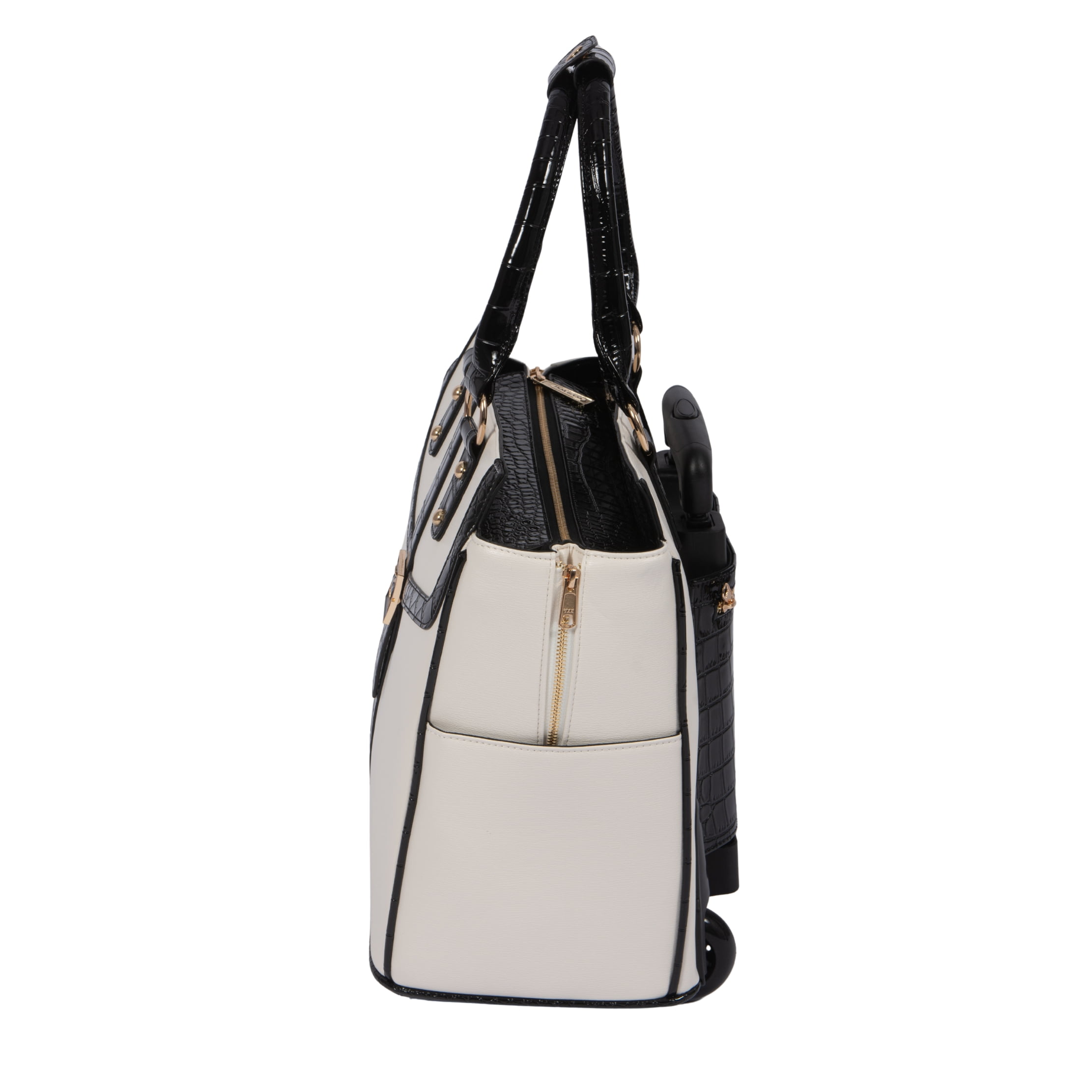 JKM & Company The Starlet Rolling Laptop Bag for Women | Designer Wheeled Briefcase | Fits 13-17" Laptops | Office Travel Computer Case