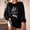 Black, variant on kayannuo Fall Clothes For Women Women Christmas Print Loose O-Neck Long-Sleeved Fleece Oversized Sweatshirt Pullover Black