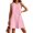 Pink, variant on Women's Eyelet Grecian Neck Mini Dress Eyelet Detail 95% Polyester 5% Spandex Lightweight Daywear Evening Ready