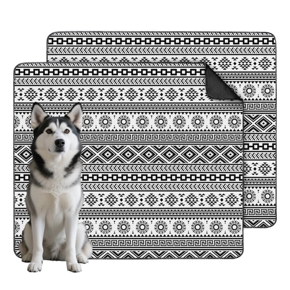Bohemian Themed Washable Dog Pee Pads, 35x41 Reusable Potty Training Pads with Non-Slip Grip, Leak-Proof for Fashionable Indoor Pet Care Solutions