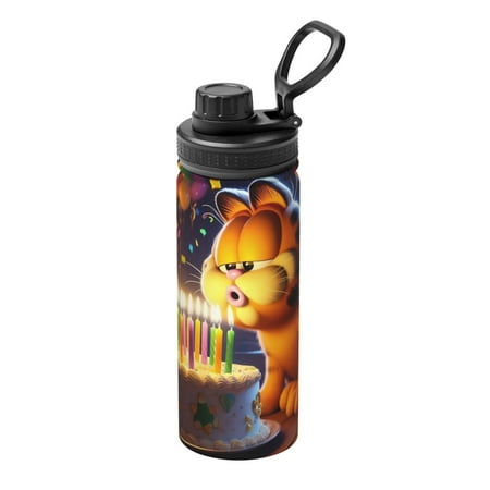 

Cute Garfield 18 Oz Water Bottle Insulated Stainless Steel Vacuum Tumbler Water Flask For Students Boys Girls