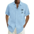 thumbnail image 2 of XDZJLR Chemises pour Hommes Décontractées Été Plage Manches Courtes Mode Imprimé Cocotier, 2 of 5