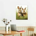 thumbnail image 3 of COMIO  Two Brown Rabbit Bunnies Wall Art Canvas Watercolor pictures Bunny Lover Poster Canvas Artwork Animal Paintings Farmhouse Wall Decor for Living Room Home, 3 of 5