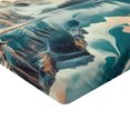 thumbnail image 2 of Ambesonne Lake Fitted Sheet, Woodland Mountain Print Cloudy, Queen Size, Cadet Blue Peach Teal, 2 of 3