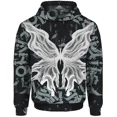 thumbnail image 4 of Sudaderas de otoño para hombre, sudadera holgada, ropa para hombre, sudadera con capucha para hombre, sudadera con capucha con estampado de mariposas vintage, ropa Y2k para hombre, 4 of 5