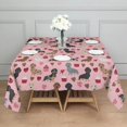 thumbnail image 3 of Pink Cute Dachshund Dog and Love Heart Square Tablecloth,Waterproof Square Table Cover,Wipeable Spillproof Washable Table Cover for Home Kitchen Party Decor 52"x52"(132x132cm), 3 of 6