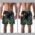 thumbnail image 3 of luoweisi Men's Beach Shorts Quick Dry Swim Trunks with Mesh Lining Plants under the Stars 2XL, 3 of 5