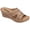 Bronze, variant on GC Shoes Womens Open Toe Wedge Sandals, Summer Platform Heels, Low Heeled Cutout Strap Slide On Wedges, April/Bronze/Size 6.5