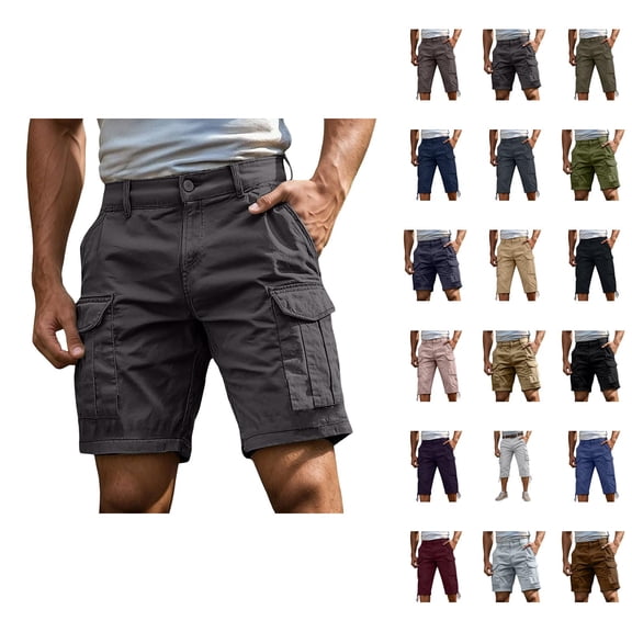 Cargo Shorts for Men 7 Inch Inseam Summer Workout Hiking Shorts Elastic Baggy Golf Fishing Casual Outdoor Work Short