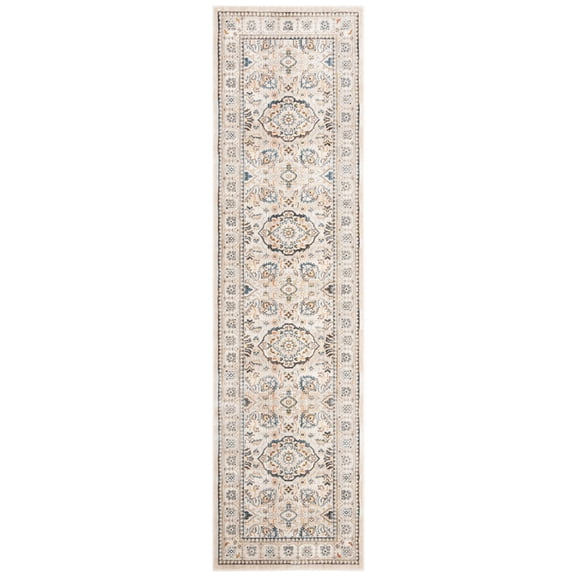 SAFAVIEH Vintage Persian Acacia Oriental Polyester Runner Rug, Ivory/Light Grey, 2'2" x 10'
