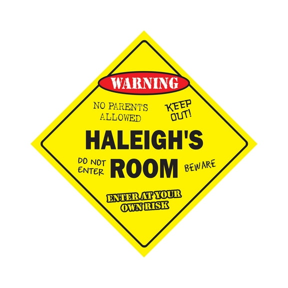 Haleigh's Room Sign Crossing Zone Xing | Indoor/Outdoor | 14" Tall kids bedroom decor door children's name boy girl