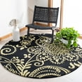 thumbnail image 2 of SAFAVIEH Soho Davis Floral Wool Area Rug, Black/Green, 6' x 6' Round, 2 of 7