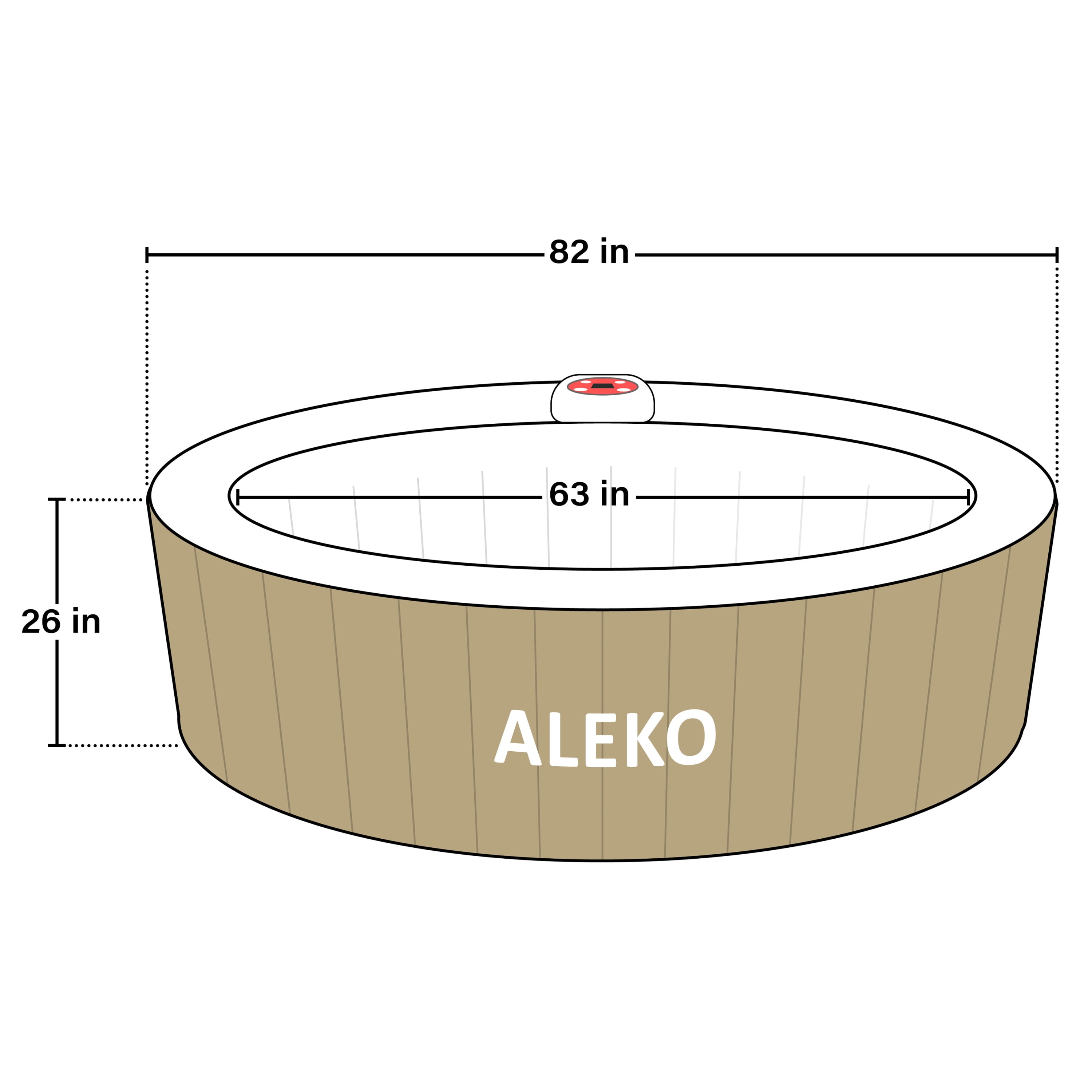ALEKO Bubble Jet Inflatable Outdoor Hot Tub Spa for 6, Brown