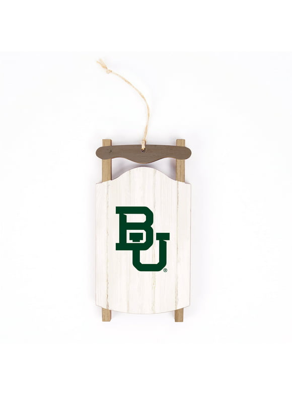 Baylor University Logo Sled 5 x 2.625 MDF Wood Holiday Hanging Ornament