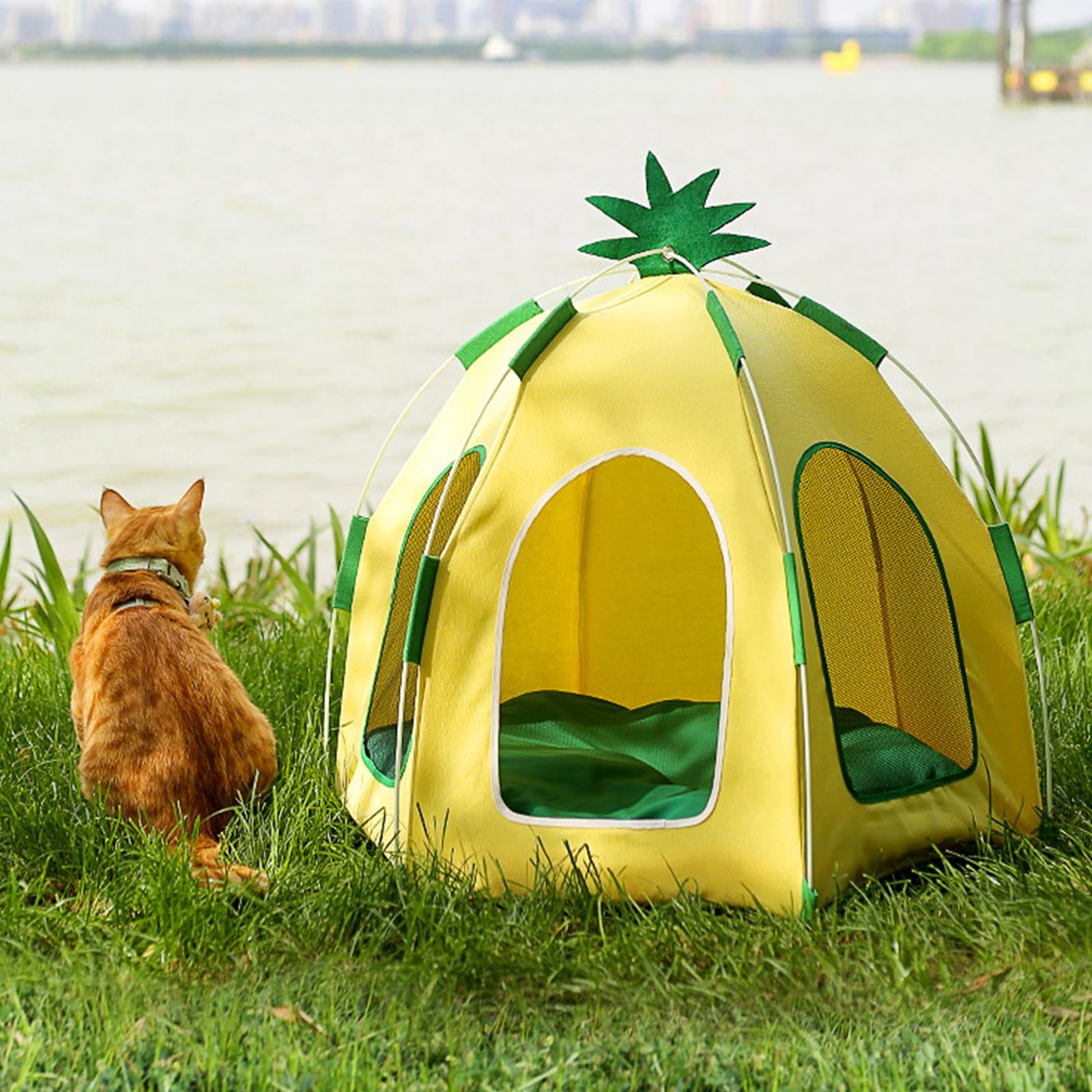 Milaget Pineapple Cat Dog Tent Kitten Nest Lightweight Cave Bed Ventilated Pet House Dog Walmart