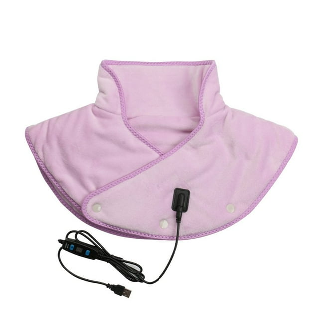 3 Levels Temperature Wrap Shape Massager 3 Levels Vibration Carbon Fiber Heating for Shoulder Pain Treatment Purple
