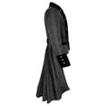 thumbnail image 3 of Kiplyki Clothes Men's V-neck Vintage Tuxedo Coat Long Button Jacket Coat, 3 of 6
