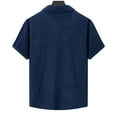 thumbnail image 4 of MIXUE Mens Casual Button Down Shirts Summer Corduroy Solid Color Lapel Short Sleeve Fashion Tops Daily-Wear,Blue,M, 4 of 4
