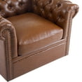 thumbnail image 4 of Bentar 360 Degree Swivel Upholstered Club Chair with Nailhead Trim, Cognac, 4 of 8