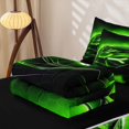 thumbnail image 5 of Erosebridal Glowing Sports Car Zipper Twin Comforter Sets with Fitted Sheet and 2 Pillowcases for Boys Men, Neon Green Honeycomb Print Zipper Bedding Set, Black Reversible, 4pcs, 5 of 7