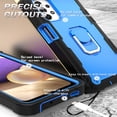 thumbnail image 4 of SaniMore for Samsung Galaxy A32 5G 6.5" 2021 Case with Hidden Bracket Rugged Heavy Duty Protective [Hard PC Back + Silicone Bumper] Shokcproof Anti-drop Tri-layer Htbird Shell, Black/Blue, 4 of 7