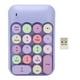 thumbnail image 1 of Teclado numérico inalámbrico de 2,4 GHz, 18 teclas, teclas redondas de color retro, mini teclado numérico con receptor USB para computadora portátil, color morado, 1 of 15