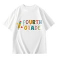 thumbnail image 4 of MUXiin Back To School Shirts,First Day of Forth Grade Shirt Kids Back to School Boys Girls Shirts Funny Letter Vibes Graphic Tee Short Sleeve Tops,160White, 4 of 5