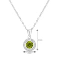 thumbnail image 3 of Tilo Jewelry 925 Sterling Silver CZ Halo Birthstone Green Pendant Necklace 16 Inch | August-Peridot | Women & Unisex, 3 of 8
