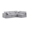 thumbnail image 1 of Meridian Furniture Indulge 129" Linen Fabric L-Shaped Modular Sectional in Gray, 1 of 10
