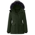 thumbnail image 1 of Women's Solid Color Winter Down Jacket with Detachable Hood, 1 of 9