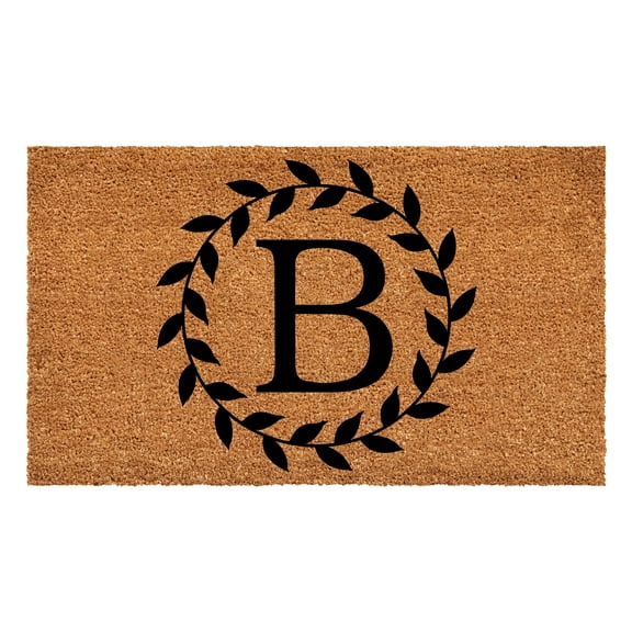 Laurel Wreath Doormat, 24" x 36" (Letter B)