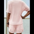thumbnail image 4 of Conjunto de Dos Piezas para Mujer, con Textura y Ribete de Flecos, Top y Pantalón Corto, Color Rosa, Talla XL, 4 of 6