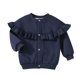 thumbnail image 2 of Cowsor Toddler Girls Cardigan Sweaters Kids Ruffle Sweater Jacket Long Sleeve Button Down Knitted Warm Coats, 2 of 7