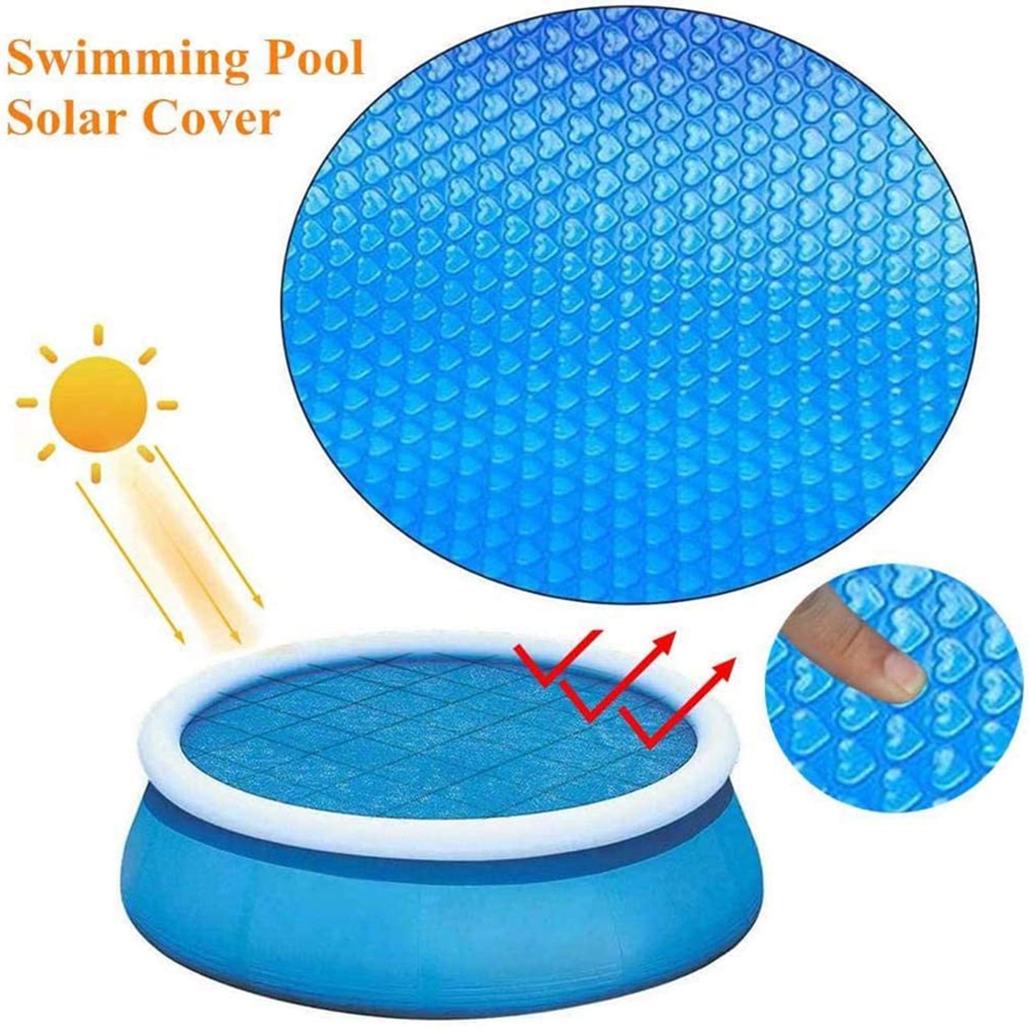 Spring hue 15ft Round Above Ground Swimming Pool Solar Heat Bubble
