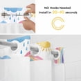 thumbnail image 2 of No Hook Cute Rainbow Sun Shower Curtain with Snap in Liner Set, Rainy Simple Drawing Waterproof Fabric Bathroom Curtains with See Through Top Window, Hotel Style Modern 66 x 72 Inch, 2 of 9