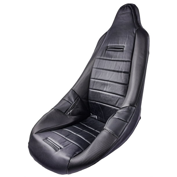 JEGS 702000 Pro High Back Custom Seat Cover Black with Faux Carbon